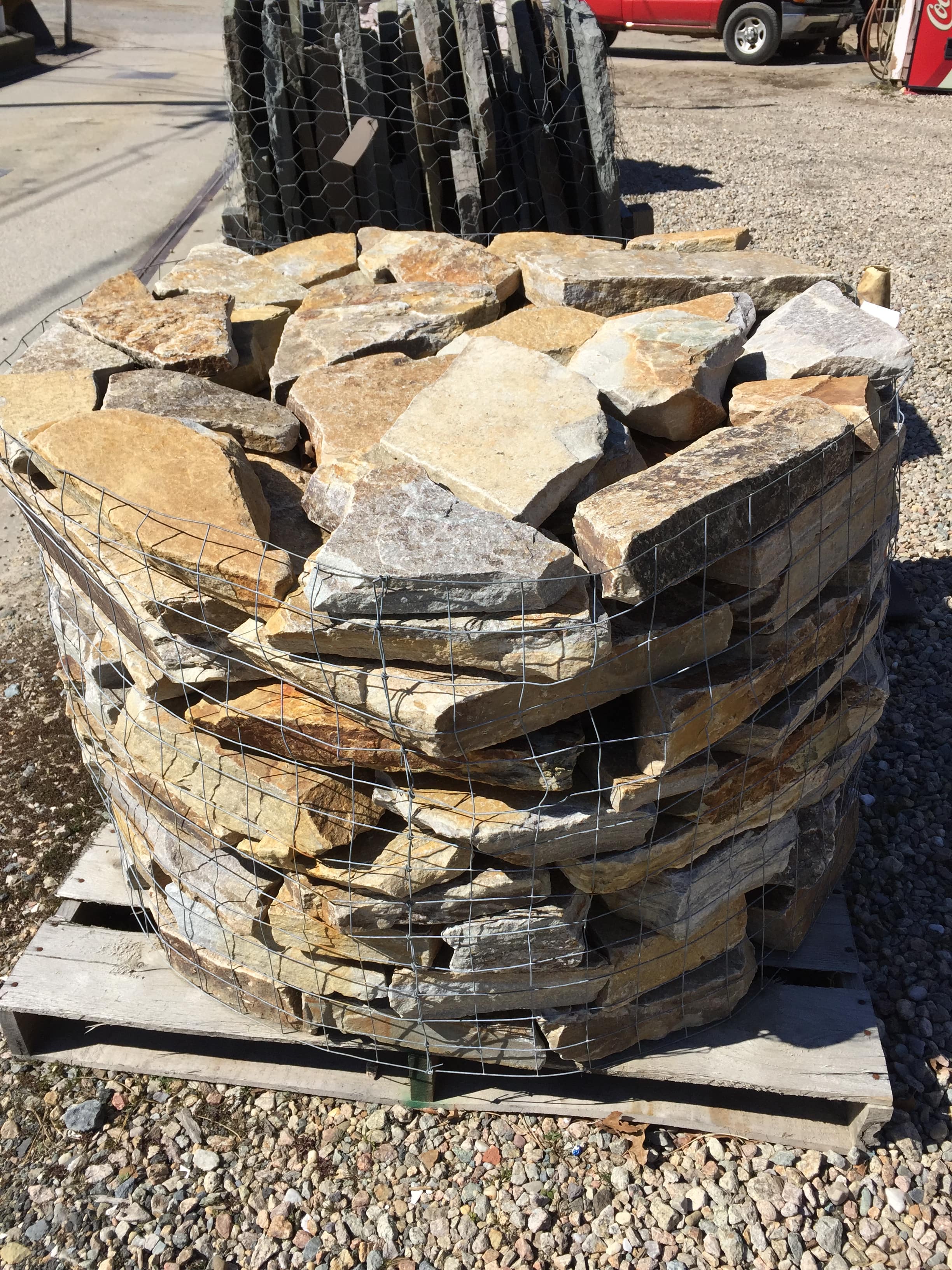 Traditional Hand Stacked Loose Stone on a pallet ready for installation